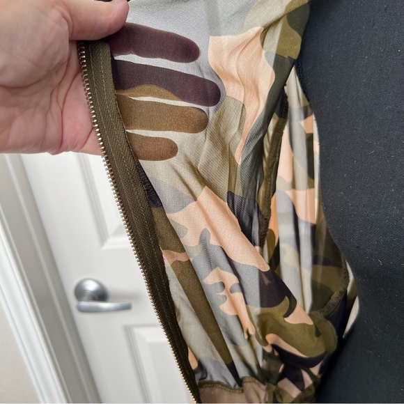 Camouflage Sheer Gold Zippered Drawstring Waist Coverup  Size 2X - Picture 5 of 10